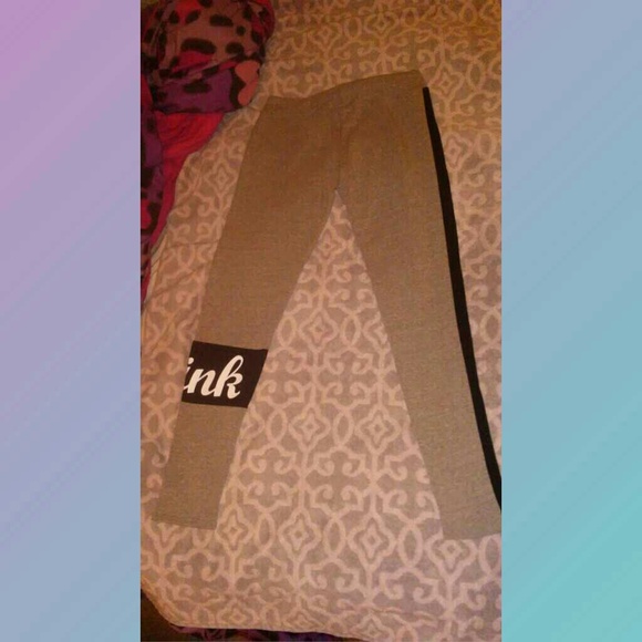 Pink Victoria's secret brand sweat pants gray - Picture 2 of 3